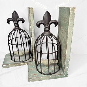 Birdcage distressed bookends hobby lobby
